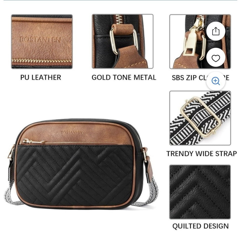 Quilted Crossbody Bags for Women Vegan Leather Purses Small Shoulder Handbags... - Picture 4 of 4